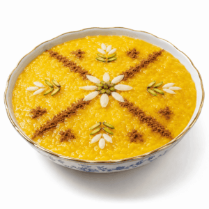 ショレザルド
ショーレザルド
ショーレ・ザルド
Sholeh Zard
Sholezard
شله زرد
Persian Saffron Rice Pudding
Iranian Sholeh Zard
画像を見て覚える世界のお菓子の画像です。上に表記した名前のお菓子の画像です。この画像は、学習目的で使用されます。