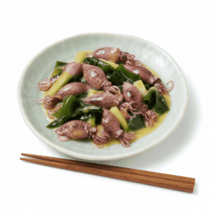 ほたるいかの酢味噌和え　ほたるいかのすみそあえ
画像を見て覚える日本のグルメの画像です。上に表記した名前のグルメの画像です。この画像は、学習目的で使用されます。