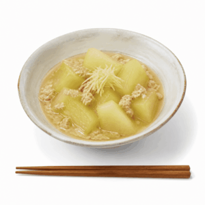 加賀太きゅうりのあんかけ　かがふときゅうりのあんかけ
画像を見て覚える日本のグルメの画像です。上に表記した名前のグルメの画像です。この画像は、学習目的で使用されます。