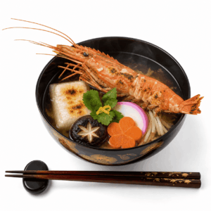 さつまえび雑煮　さつまえびぞうに
画像を見て覚える日本のグルメの画像です。上に表記した名前のグルメの画像です。この画像は、学習目的で使用されます。